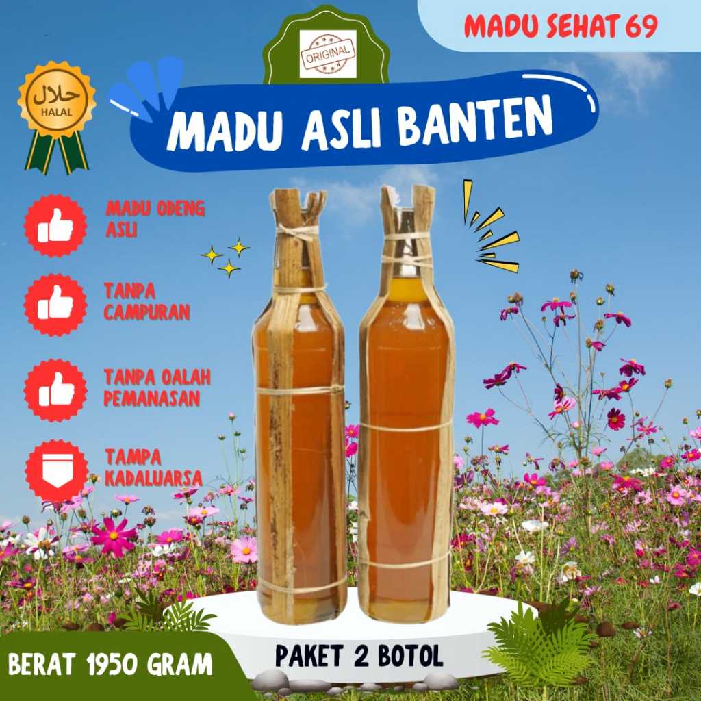 

[COD] Paket 2 Botol / Madu Asli Banten / madu odeng murni original / memperkuat daya tahan tubuh