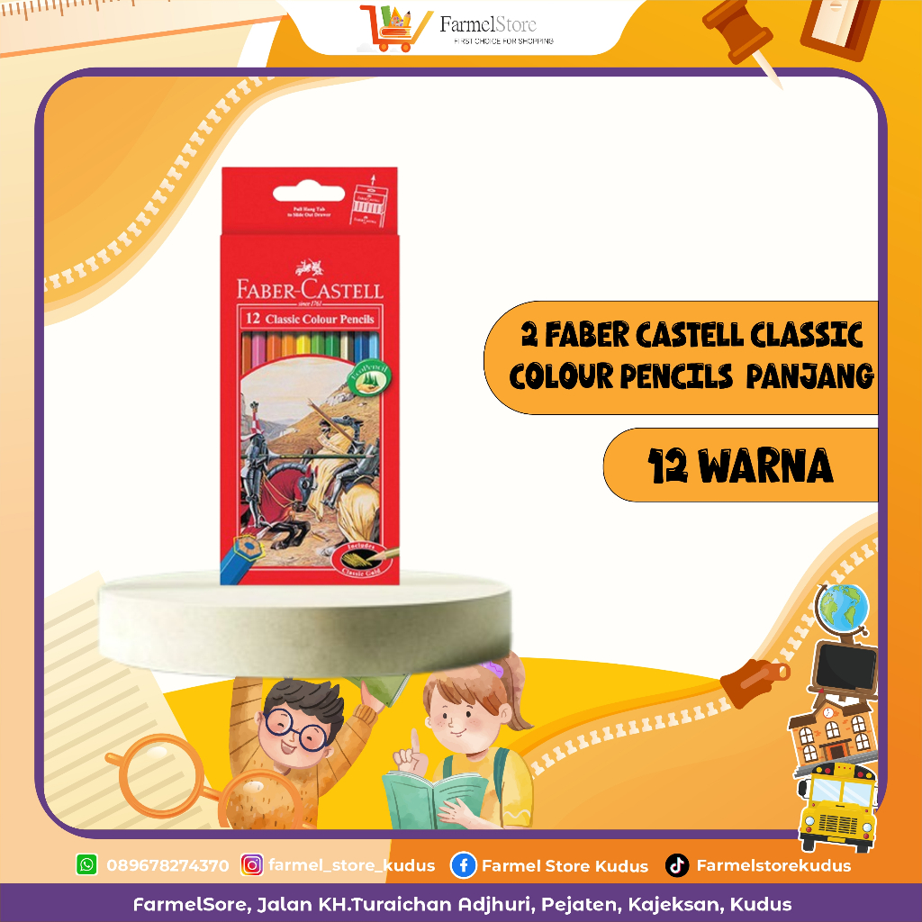 

Faber Castell Classic Colour Pencils Panjang( 12 Warna)