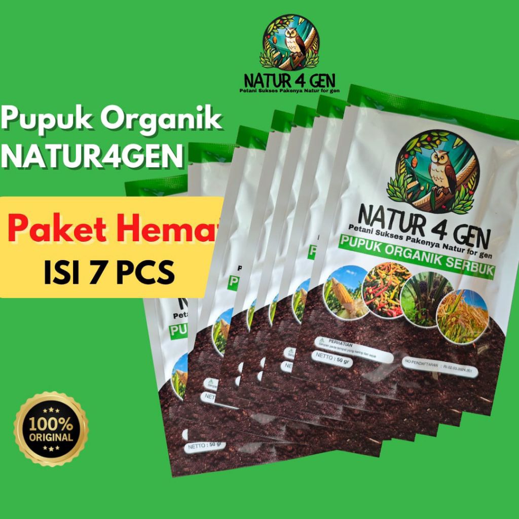 7 PCS NATUR4GEN Serbuk Paket Super Ekonomis Super hemat Pupuk Natur4gen Bio organik Pupuk jagung pup