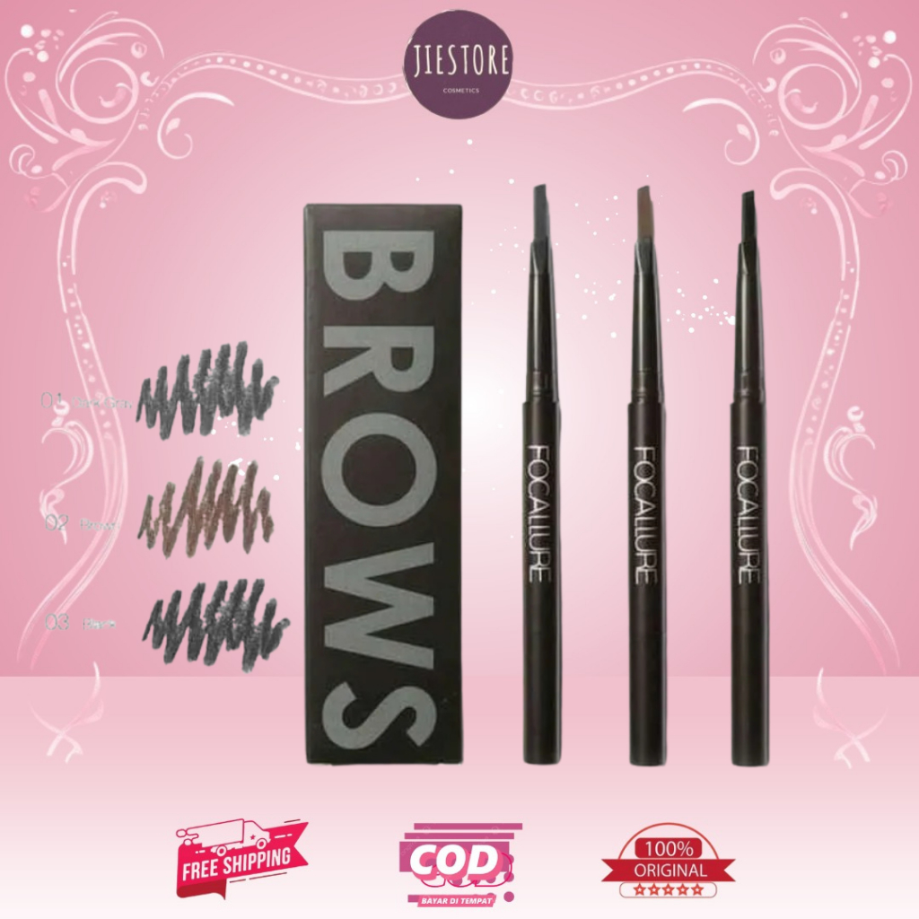 FOCALLURE Waterproof Long-Lasting Eyebrow Pencil - 3 Colours Pensilalis