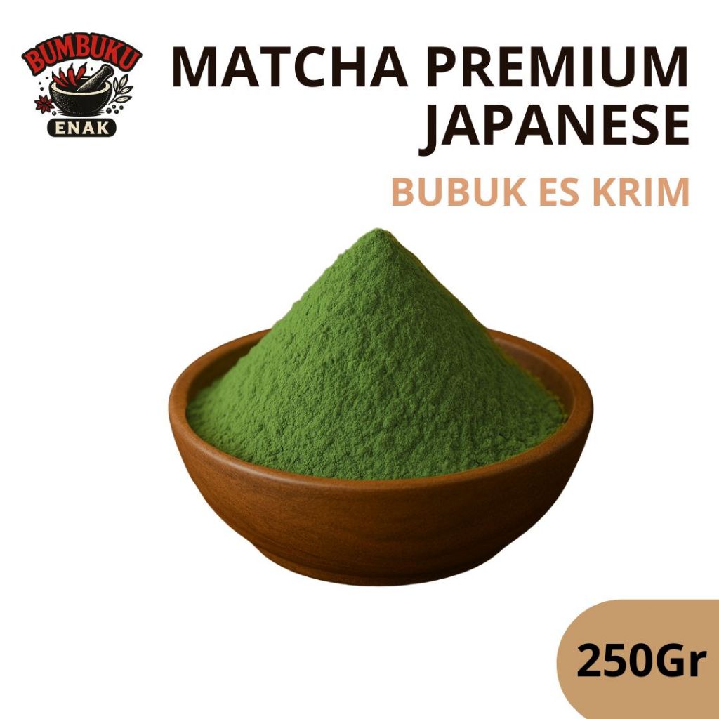 

Bubuk Es Krim Matcha Premium Japanese 250gr – Rasa Green Tea Jepang Asli, Lembut & Wangi, Cocok Jualan & Camilan