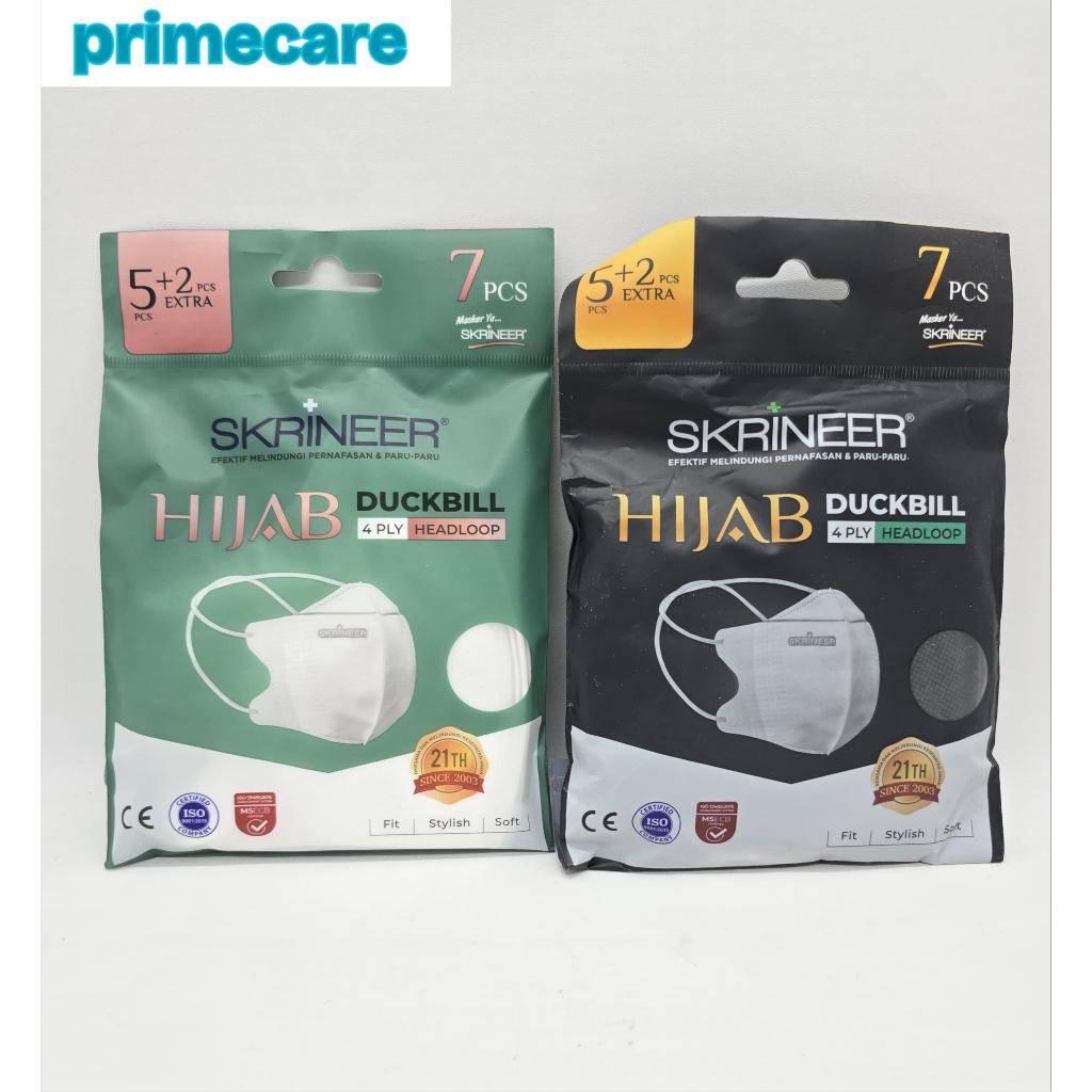 Masker Hijab Duckbill Skrinner 4 ply / Masker Headloop Duckbill Skrinner Isi 7pcs