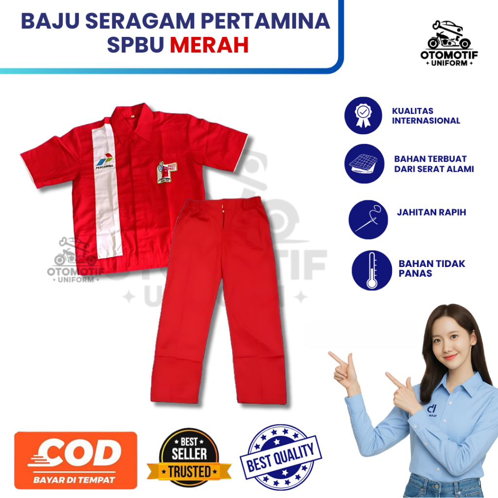 Seragam Spbu Operator | Baju Celana Spbu | Seragam Spbu Merah | Seragam Pertamina | Baju Spbu