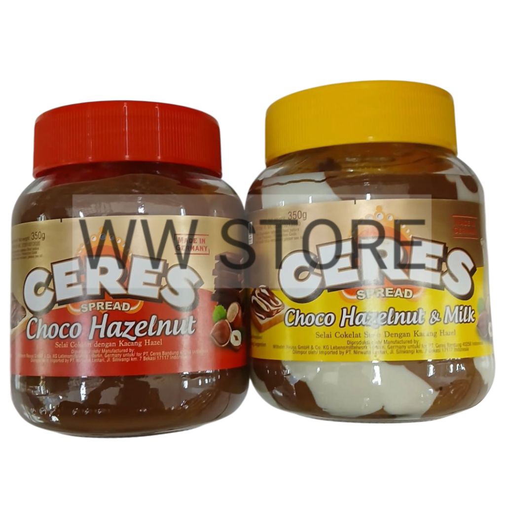 

Olesan selai roti rasa coklat cokelat susu kacang hazel Jerman halal MUI Germany CERES SPREAD Choco Hazelnut Milk Duo 350g