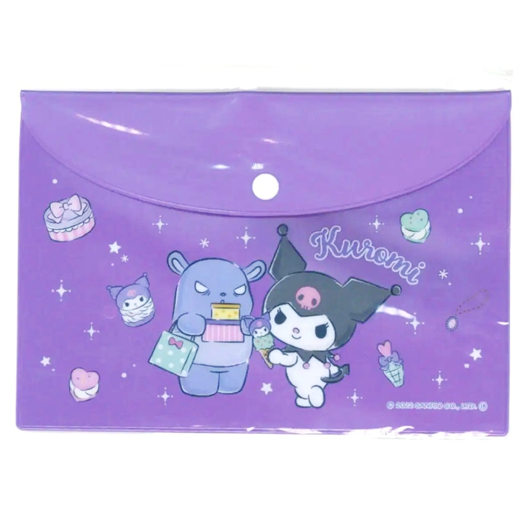 

Ori Sanrio Jepang - Kuromi Map Buku Memo Notes A5 Snap Case Dengan Kancing