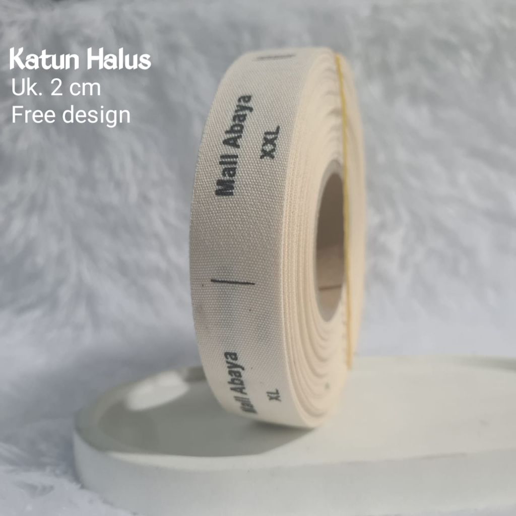 

(lebar 2 cm) label katun halus label baju custom label hijab label pakaian label baju murah label custom label
