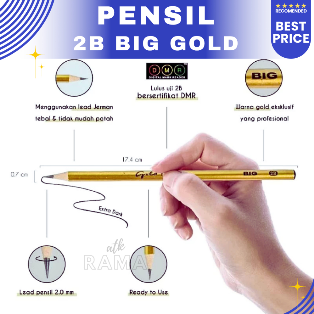 

[PCS] BIG Pensil 2B | Pensil Kayu 2B Big Gold / Pensil Big Gold