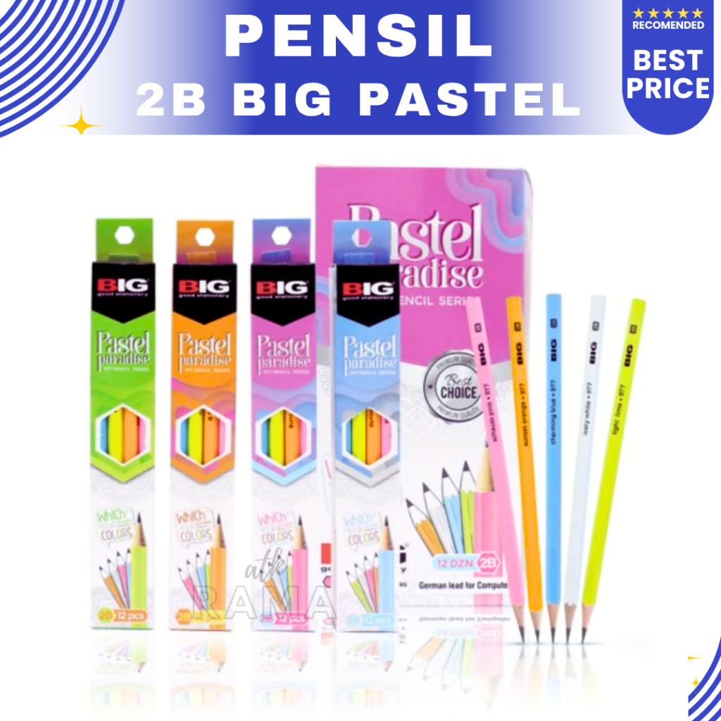 

TBMO Pensil 2B BIG 977 Pastel Paradise Pack 12 Pcs Pencil Untuk Ujian