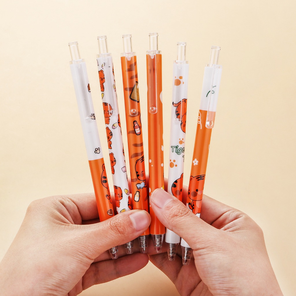 

Yoibeauty - Gel Pen Set 6 Pcs, Bolpoin Pulpen Set isi 6 Motif Karakter Kartun lucu, Stationery Set