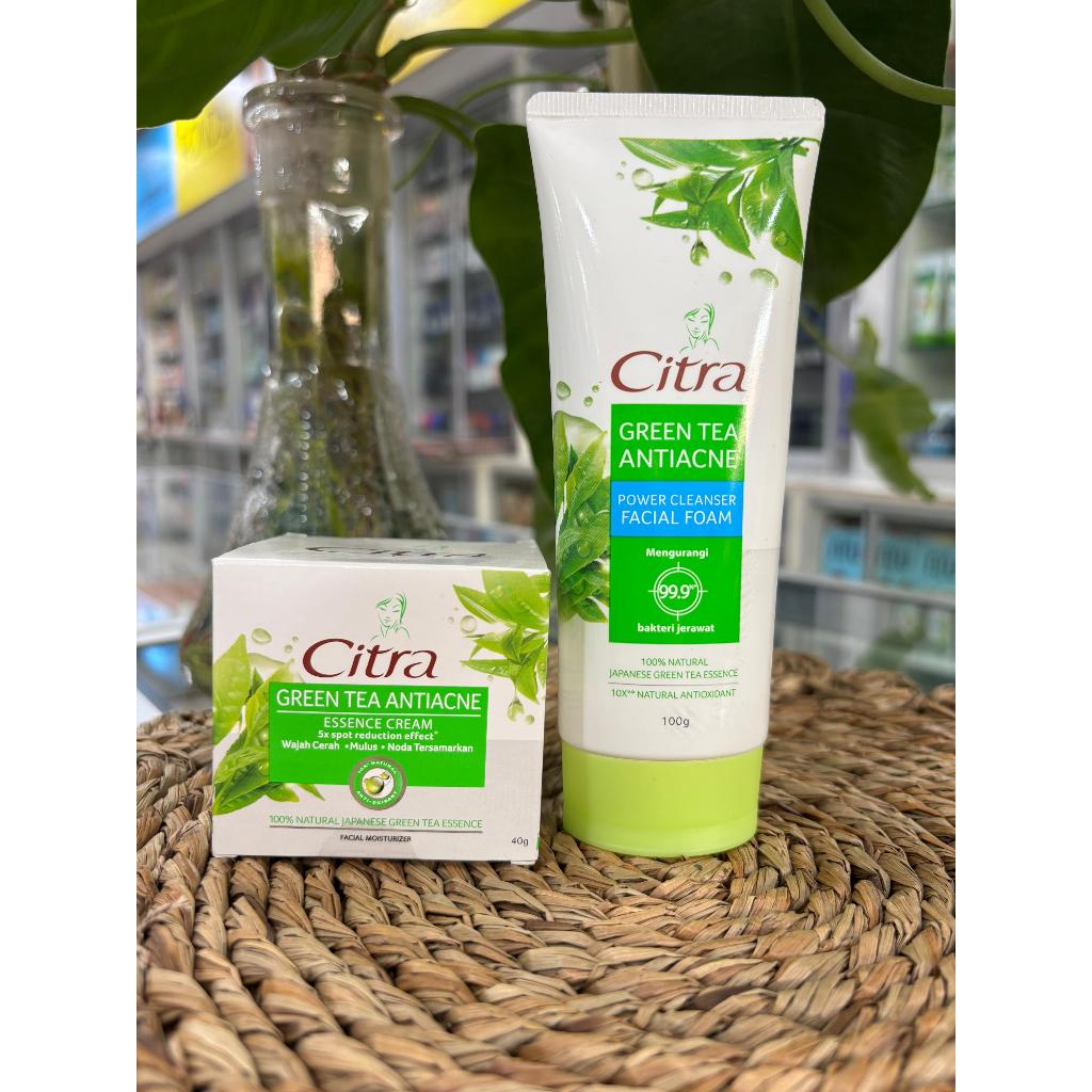 CITRA Paket Green Tea AntiAcne 2pcs ( Facial Foam & Essence Cream )