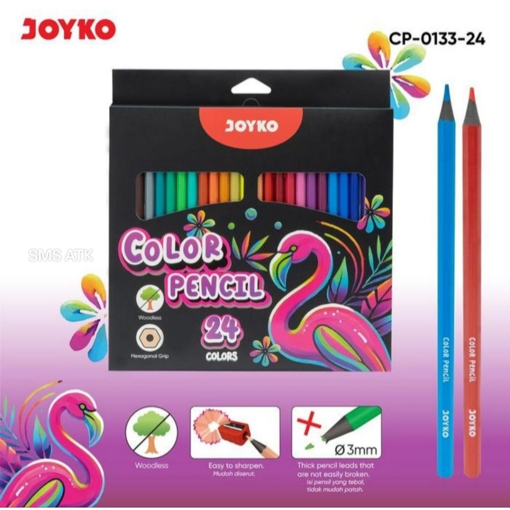 

Joyko Woodless Color Pencils pensil warna tanpa kayu
