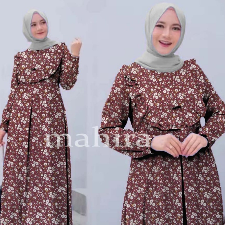 Terbaru Raya Series Gamis MAHIRA Muslim Syari Busui Resleting Depan Lengan Panjang Wanita Jumbo