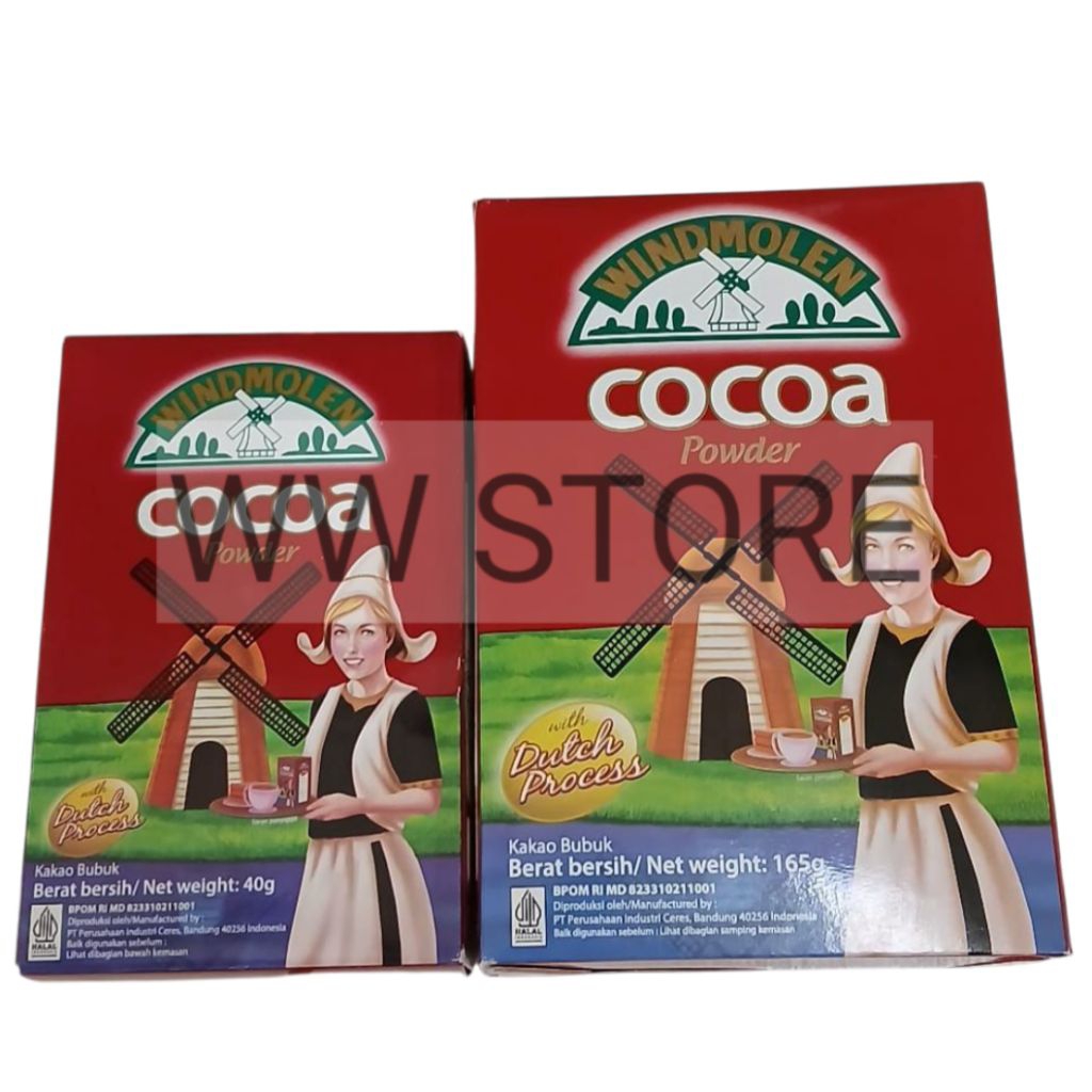 

Serbuk kakao bubuk halal MUI WINDMOLEN Cocoa Powder with Dutch Process 40g 165g
