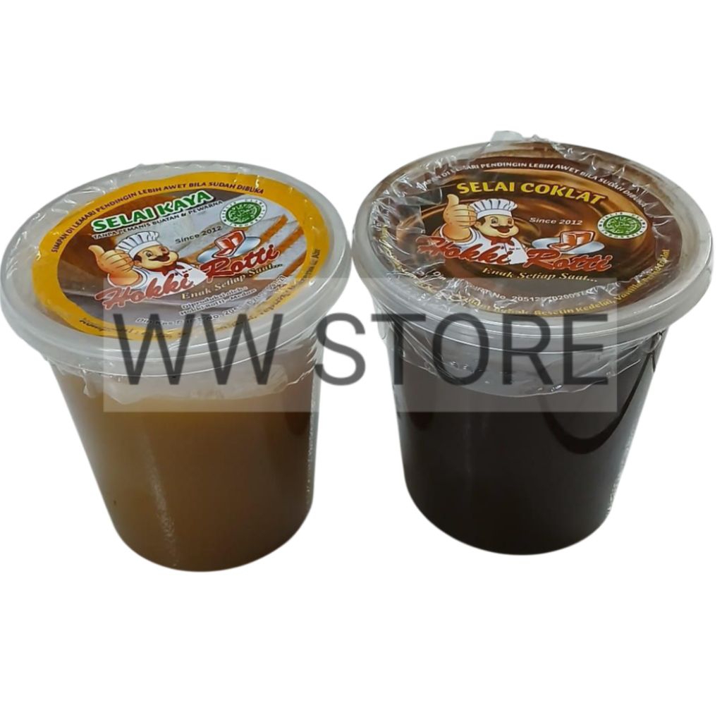 

Olesan selai roti rasa coklat cokelat / srikaya serikaya kaya halal MUI Hokki Rotti Medan