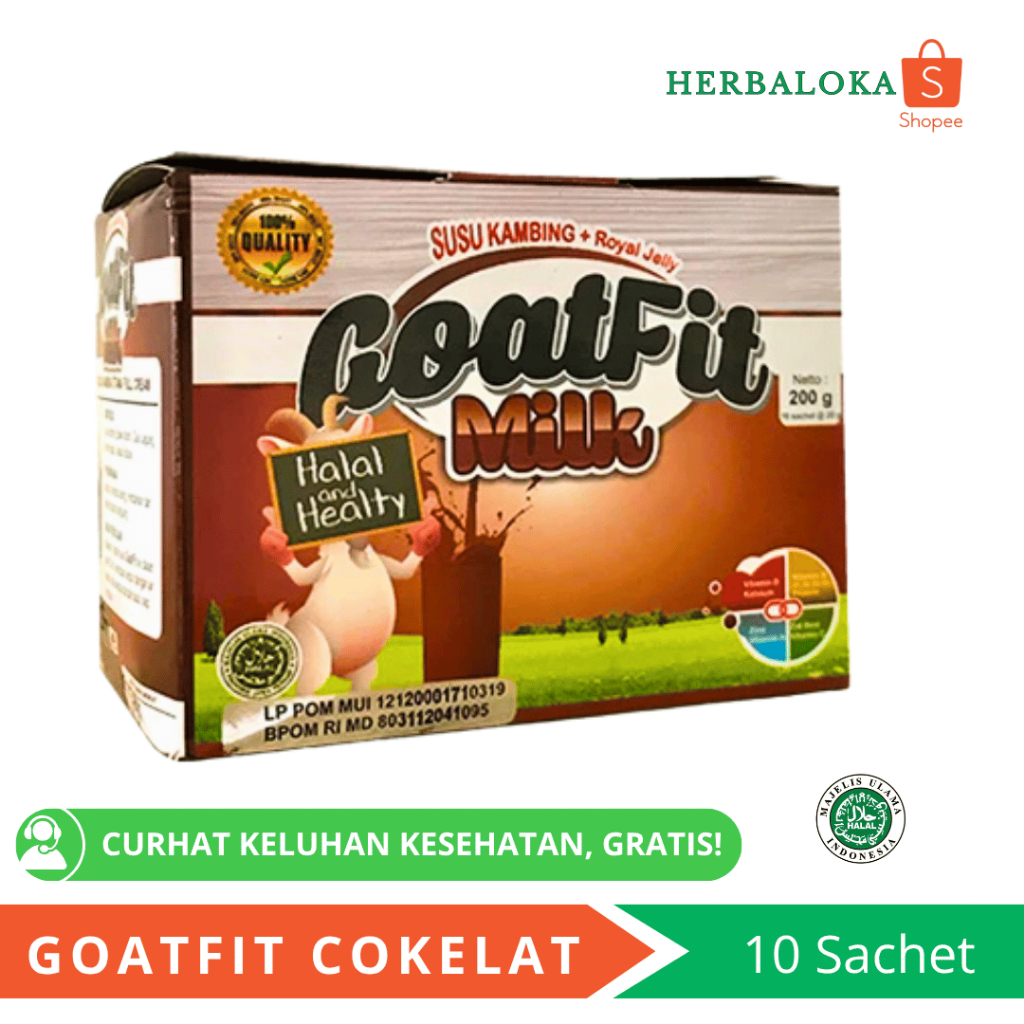 

Susu Kambing Etawa GOATFIT MILK COKLAT SACHET ISI 10 Sachet