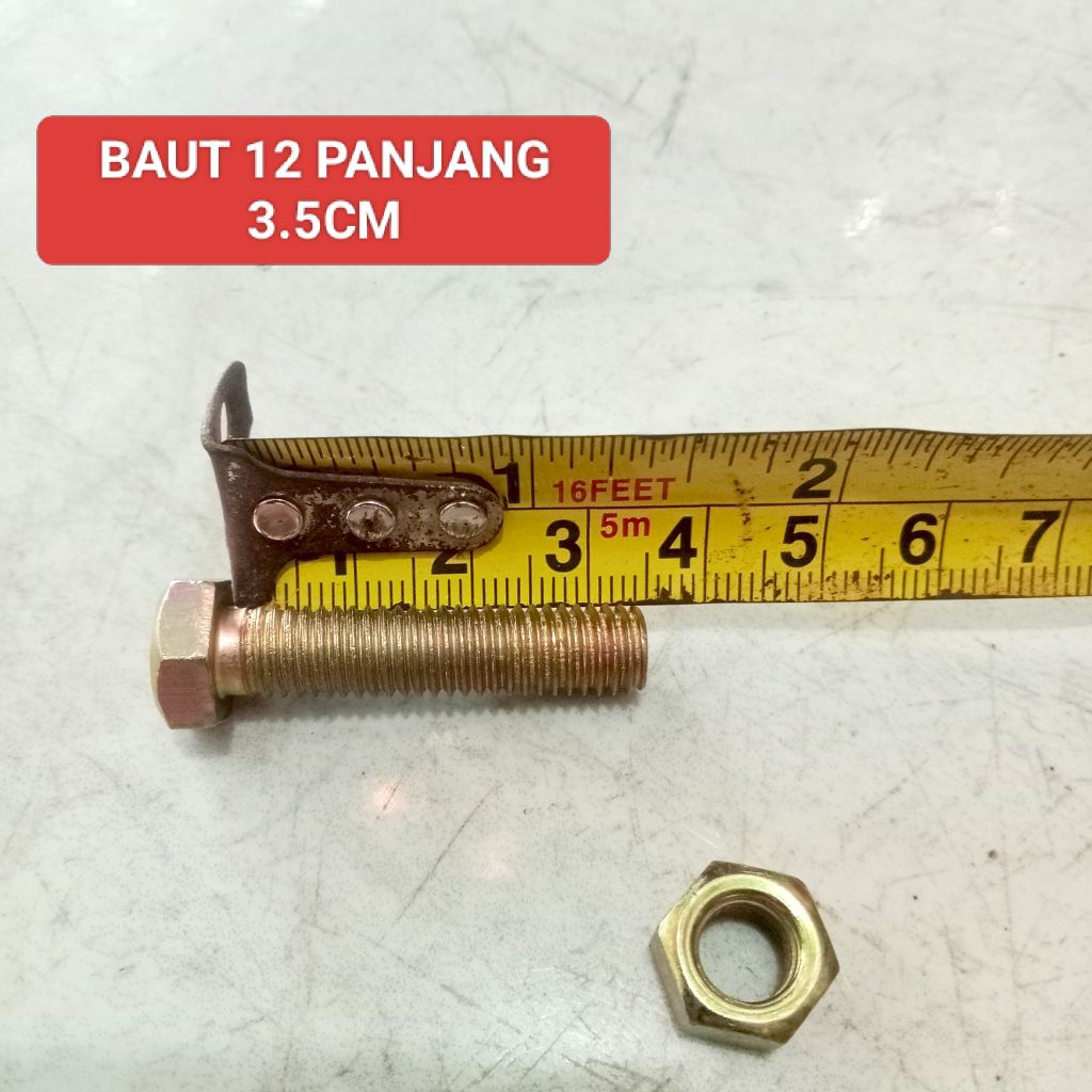 BAUT 12 DAN MUR PANJANG 3.5 CM