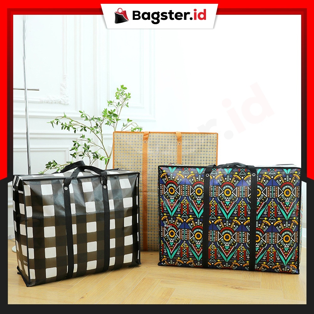 Tas Jumbo Motif Kapasitas Super Besar Tempat Baju Selimut Barang Belanjaan Multifungsi Bag Tas Pasar