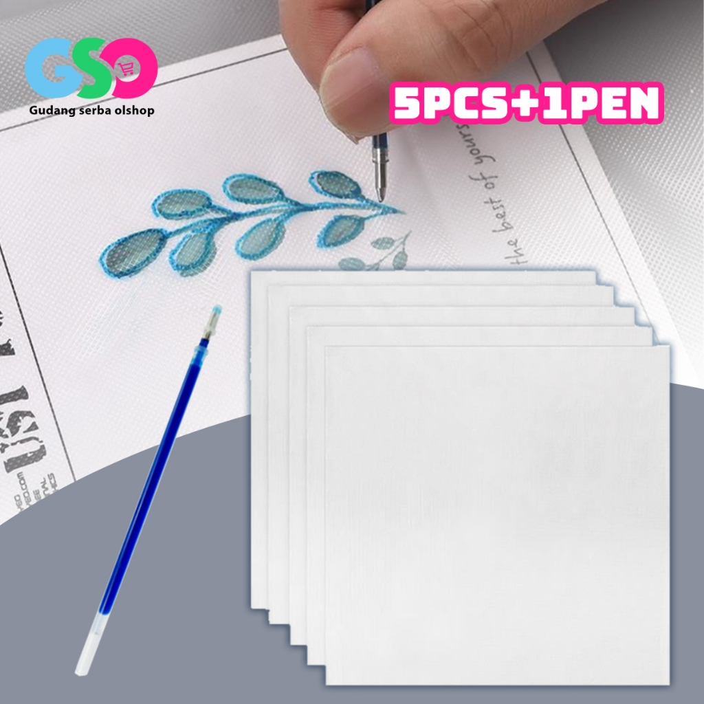 

Kertas Bordir Water Soluble 5pcs 25x25cm Bonus Isi Ulang Stabilizer Bordir Larut Air Premium