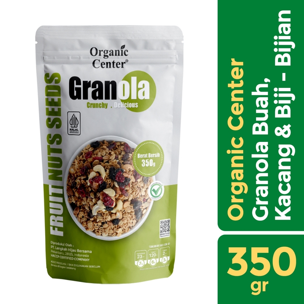 

[oddsolshop] pekanbaru/Organic Center Granola Crunchy Delicious Fruit Nuts Seeds 350GR Kacang Biji