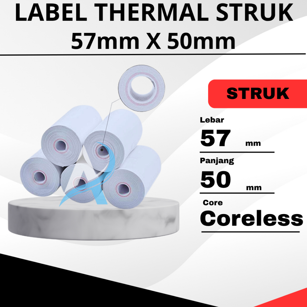 

KERTAS STRUK KASIR, PAPER STRUK KASIR CONTINOUS 57 x 50 TELSTRUK / TELSTRUK HVS 1 PLY 57X50 MM