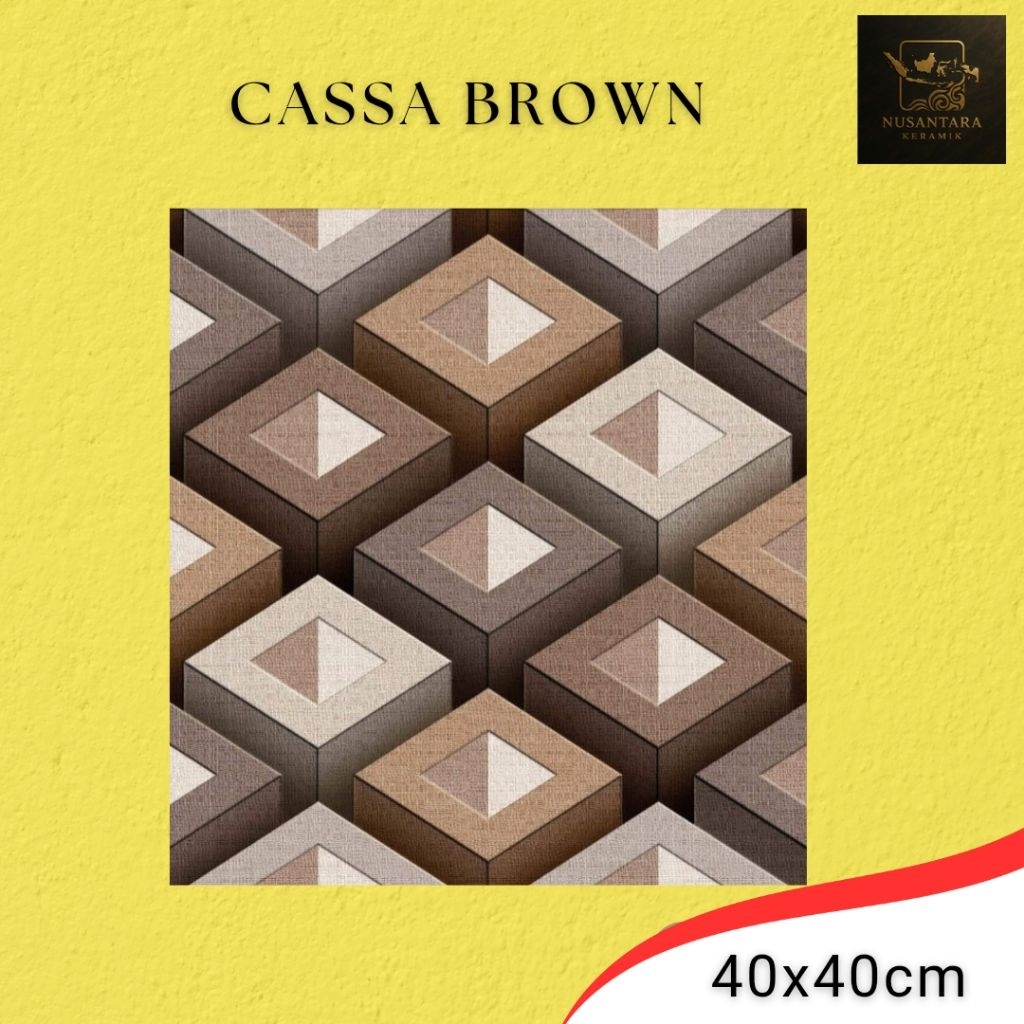 Keramik Lantai JUPITER First Grade Rustic/Kasar Ukuran 40x40 Cassa Brown