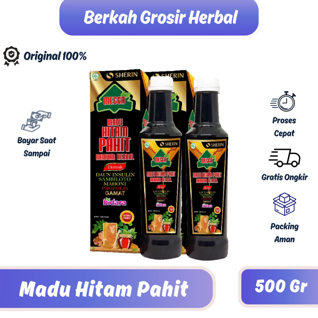 

Sherin Madu Hitam Pahit 500 Gram