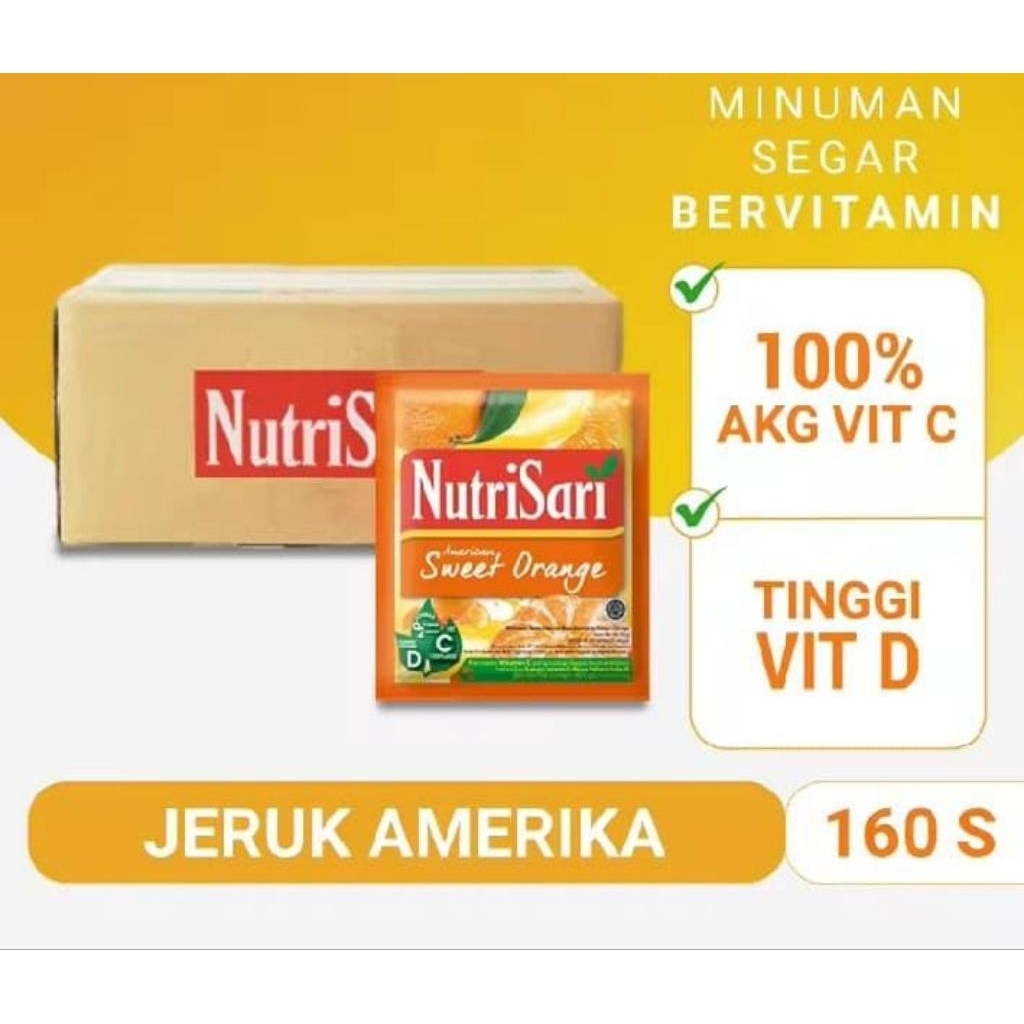 

Nutrisari Jeruk Amerika Renceng (1 DUS ISI 160 SACHET)