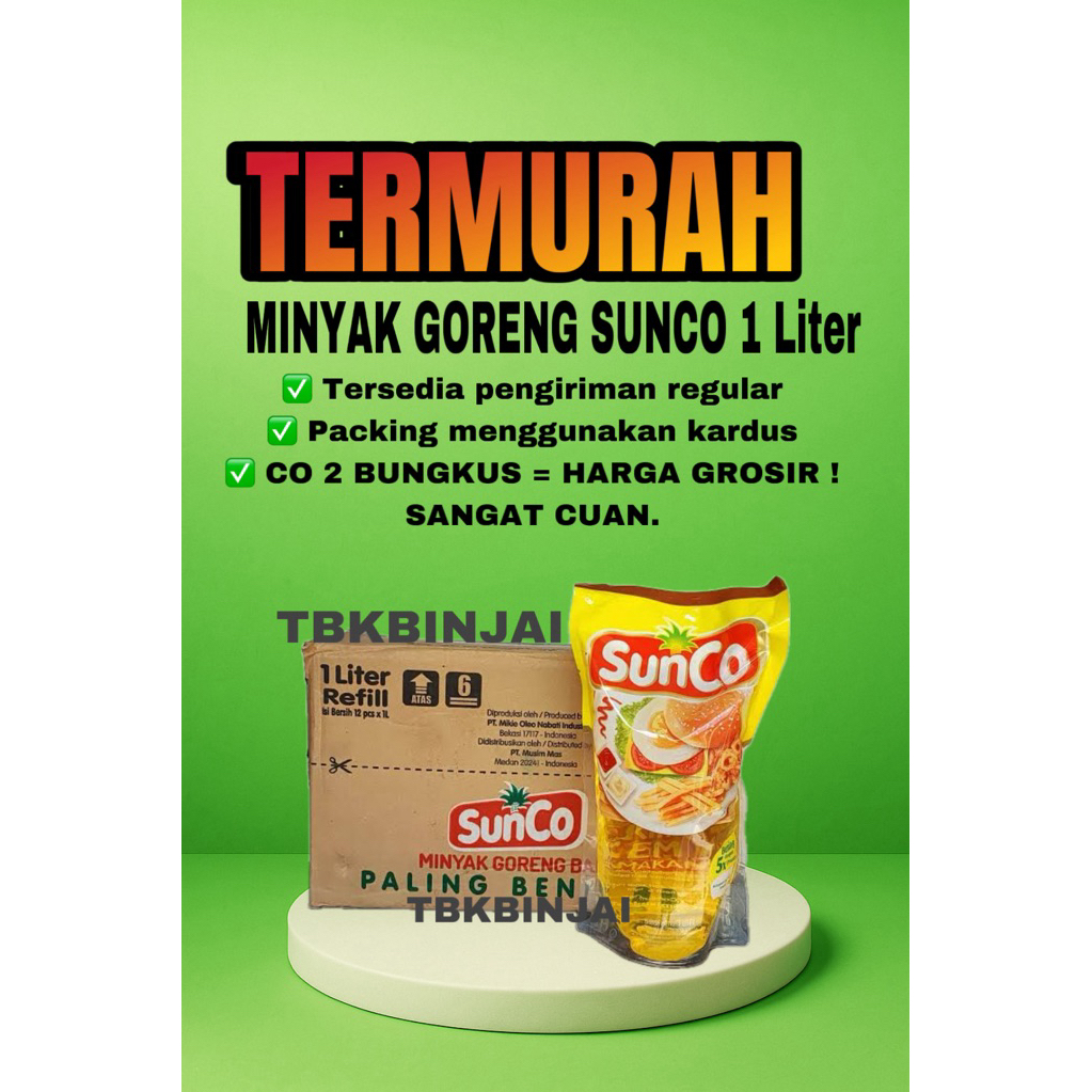 

MINYAK SUNCO 1 LITER POUCH [PROMO] [TERMURAH]