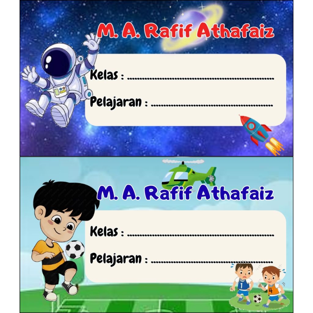 

stiker buku bisa custom motif