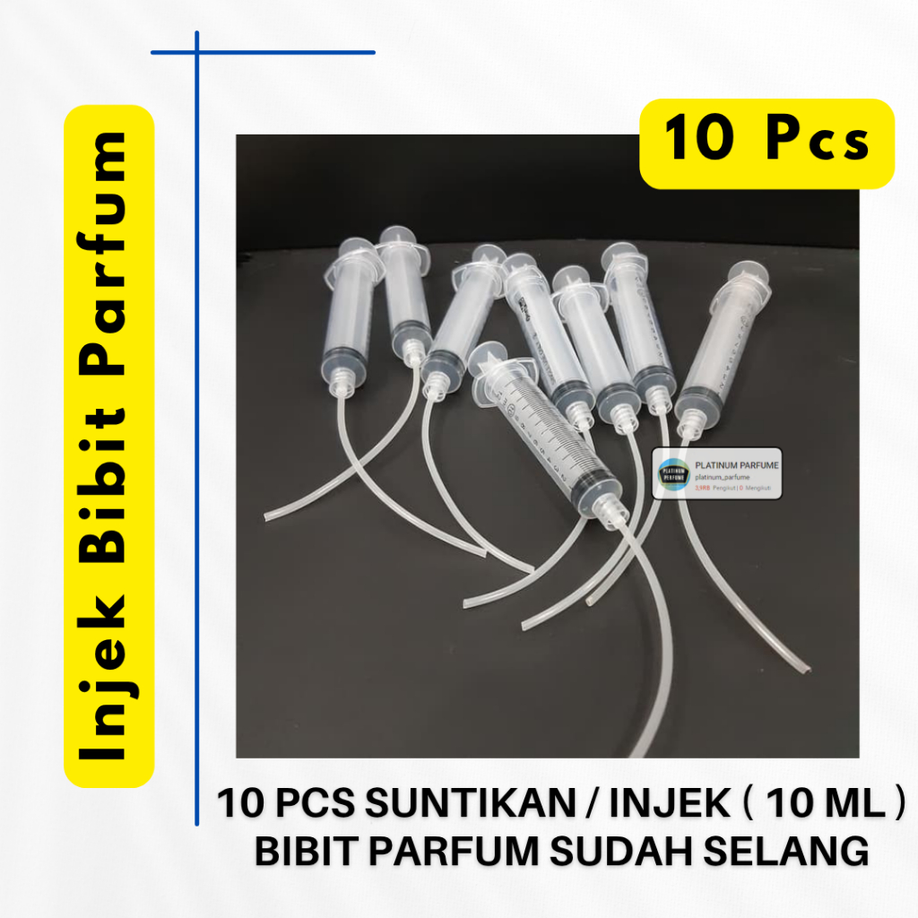 SUNTIKAN INJEK Bibit Parfum Isi 10 Pcs - Spet Spetan Spuit Suntikan Loloh syringe piyik Bonus Selang