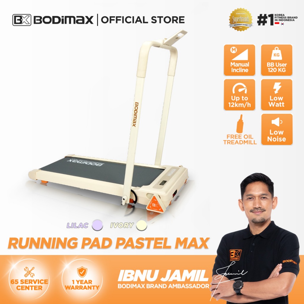 BODIMAX PASTEL MAX / Treadmill Running 12KM / Walking 8KM / Incline 3 Level