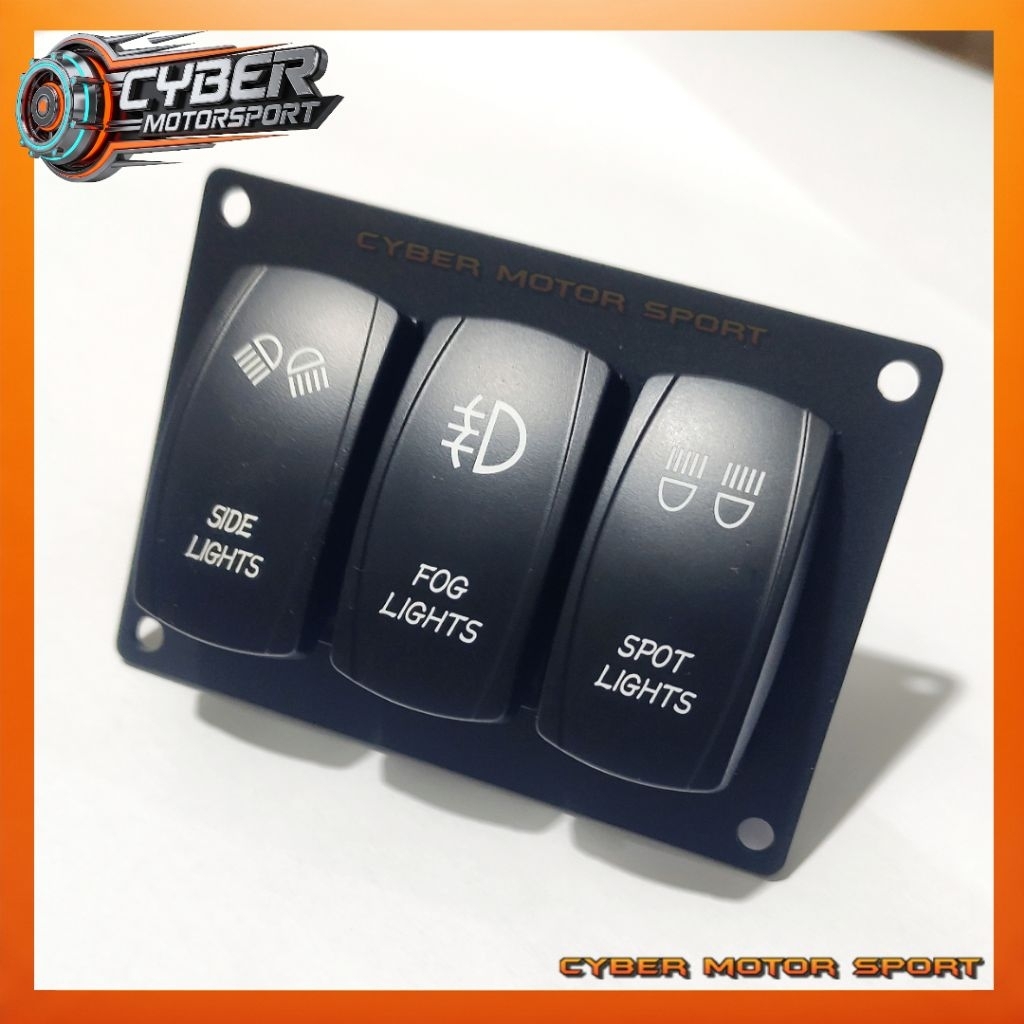 Saklar 3in1 untuk 3 lampu . Saklar lampu mobil 12v 24v . 3 switch