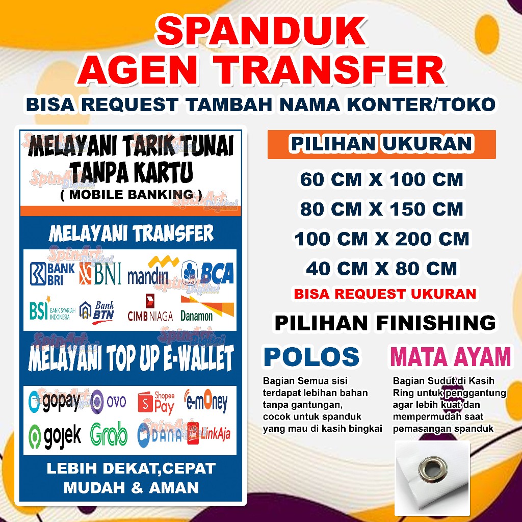 Banner / Spanduk Agen Transfer Konter, Spanduk Toko Agen Jasa Transfer Banner Konter Murah COD