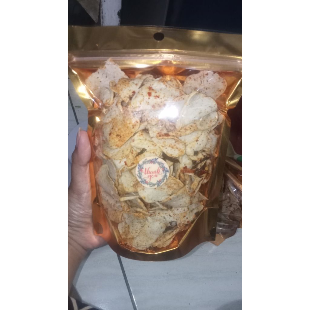 

keripik basreng minyak bwang daun jeruk