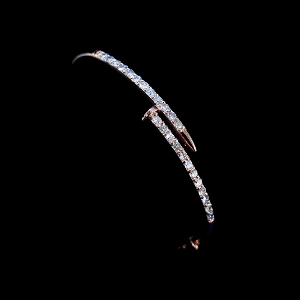 Gelang model paku emas berlian asli natural diamond free sertifikat