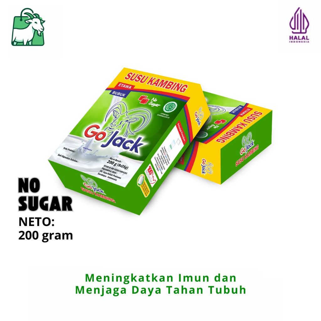 

GOJACK - Susu Kambing Etawa Asli Original 100% Susu Sendi dan Tulang Tanpa Gula [ 200 gram ]