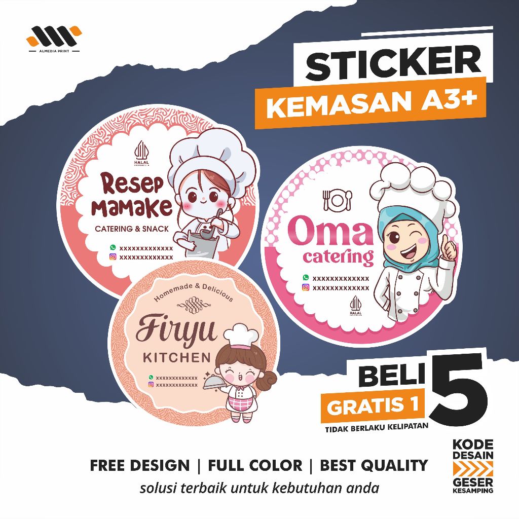 

Cetak Stiker Kemasan Cromo Perlembar A3+ (GRATIS DESAIN)