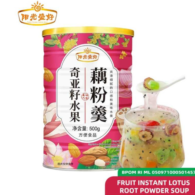 

[HALAL] YANG GUANG SHENG HAO 500gram Oufen Lotus Powder Bubuk Akar Teratai Original BPOM RI-Lotus Powder Fruit Nuts Sereal Diet Sehat