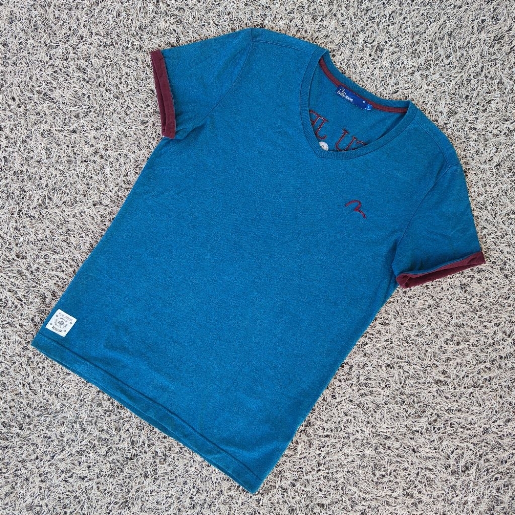 TS46 evisu jeans raw and vintage tee original kaos evisu original v neck