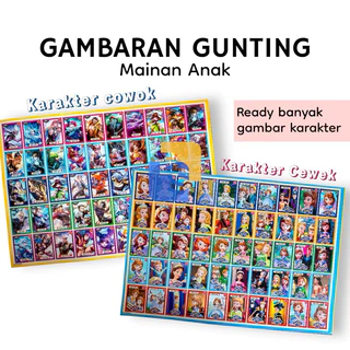 

Kartu Gambaran Poster Besar 50 Kolom karakter Mainan Anak / 1Lembar Kartu Gambar Kartun Adu Gebrak Gepok Tepuk Umbul Wayang Kwartet Cowok Cewek