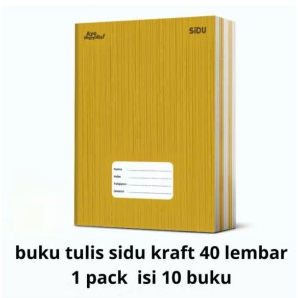 

(ISI 10 PCS) SiDU Buku Tulis Kraft 40 Lembar 1 PACK - Buku Tulis Sampul Coklat