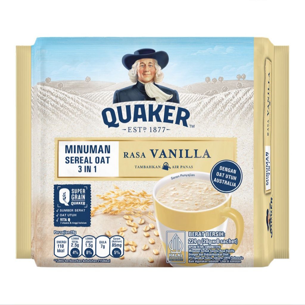 

Quaker Oats 3 in 1 Minuman Sereal 8 x 28 gr