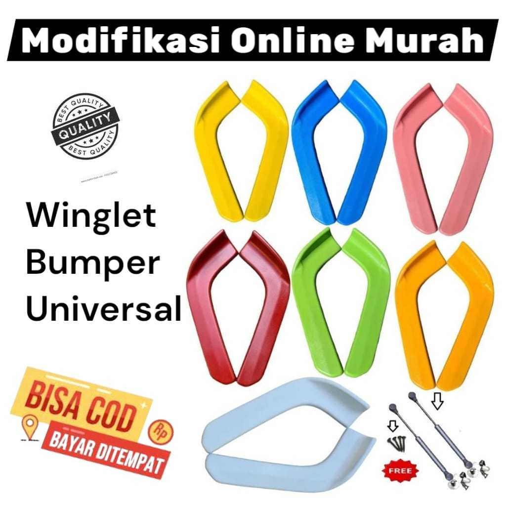 Winglet Lips Bumper Depan Universal Warna Berkualitas Winglet Mobil Depan Warna