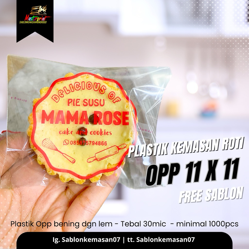 Sablon Plastik Opp Roti 11x11 sablon 1000pcs Sablon Plastik Murah Sablon Kemasan