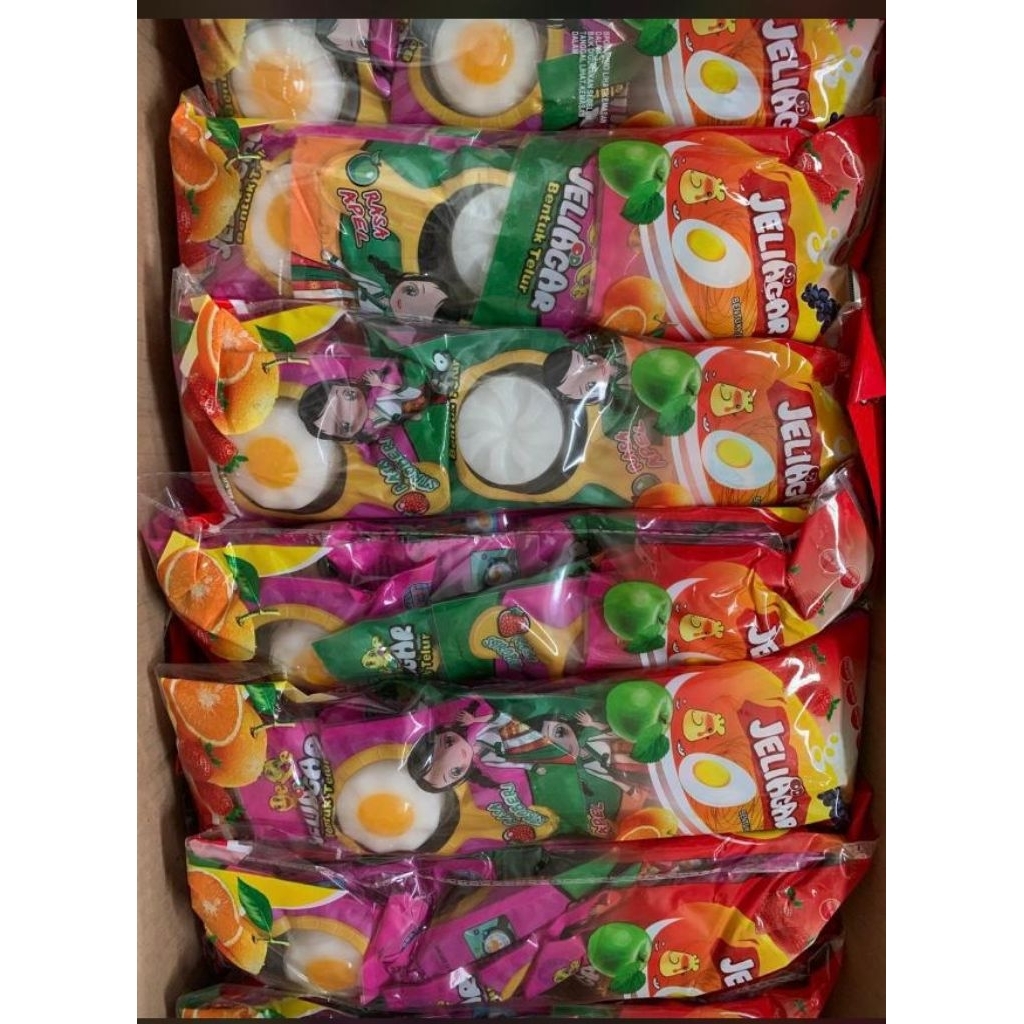 

Permen Snack Cemilan Jelly Jeli Telur Ceplok Dadar Rainbow Pelangi Mainan Anak Murah (isi 10 pcs)