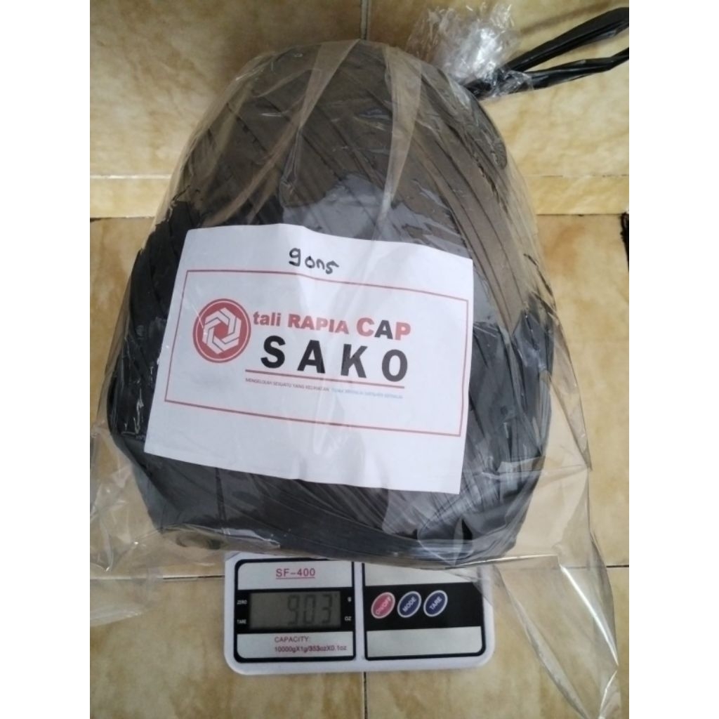 

TALI RAPIA WARNA HITAM CAP SAKO 9 ONS