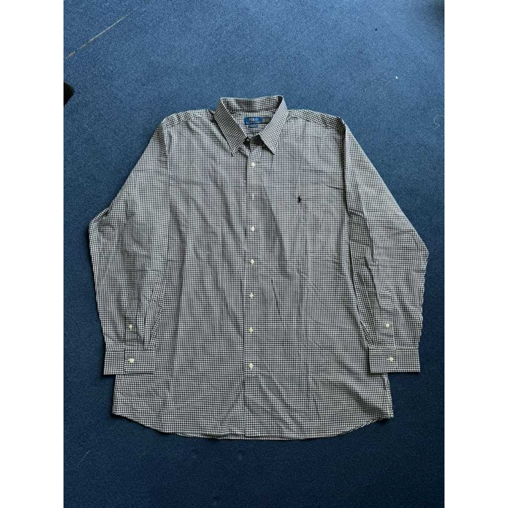 KEMEJA POLO RALPH LAUREN FLANEL KOTAK BLACK