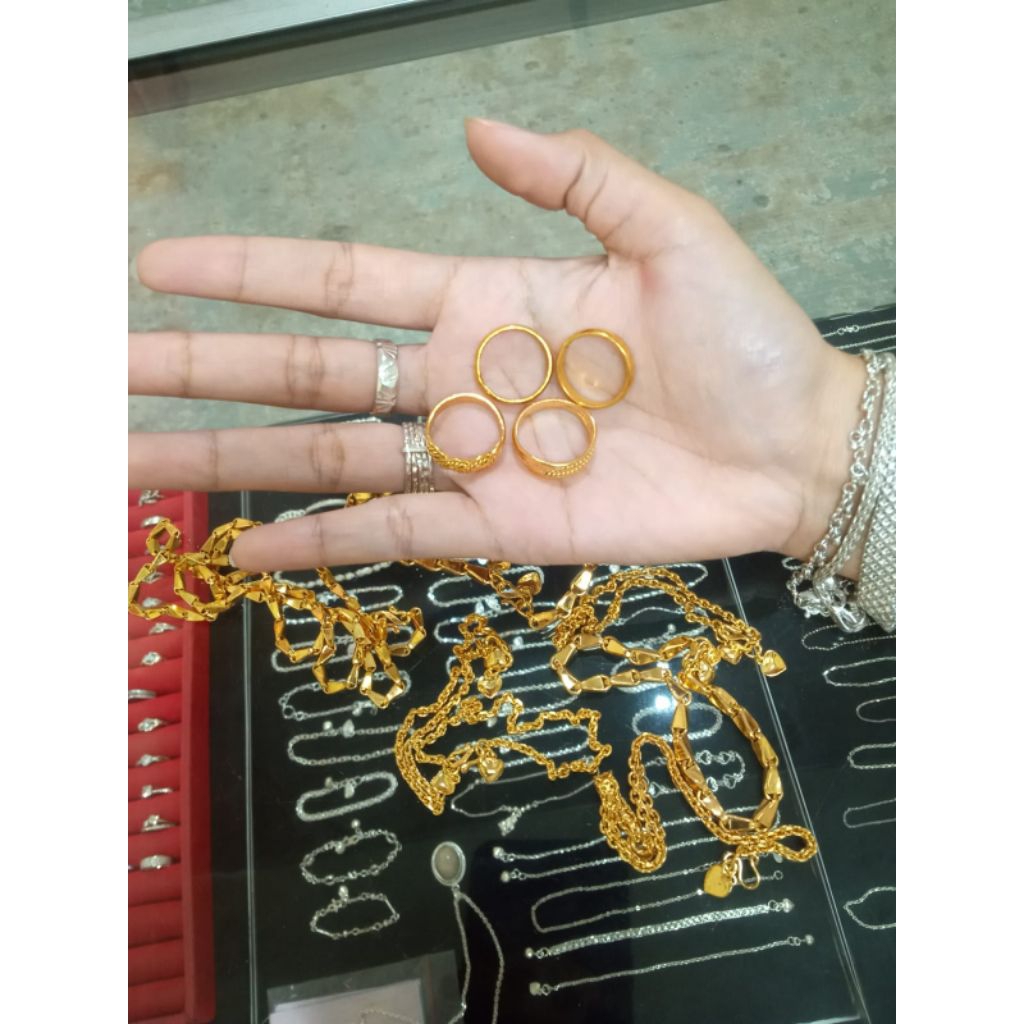 cincin koin/kuningan lapis emas