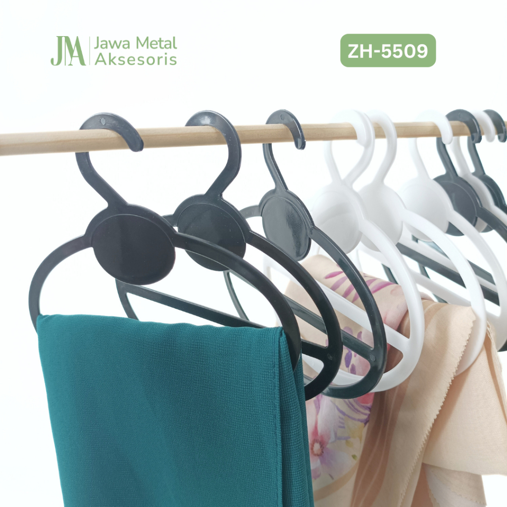 Jawa Plastic Hanger Hanger Scarf Gantungan Jilbab Hijab Aesthetic Tebal Hitam Putih Kuat ZH-5509