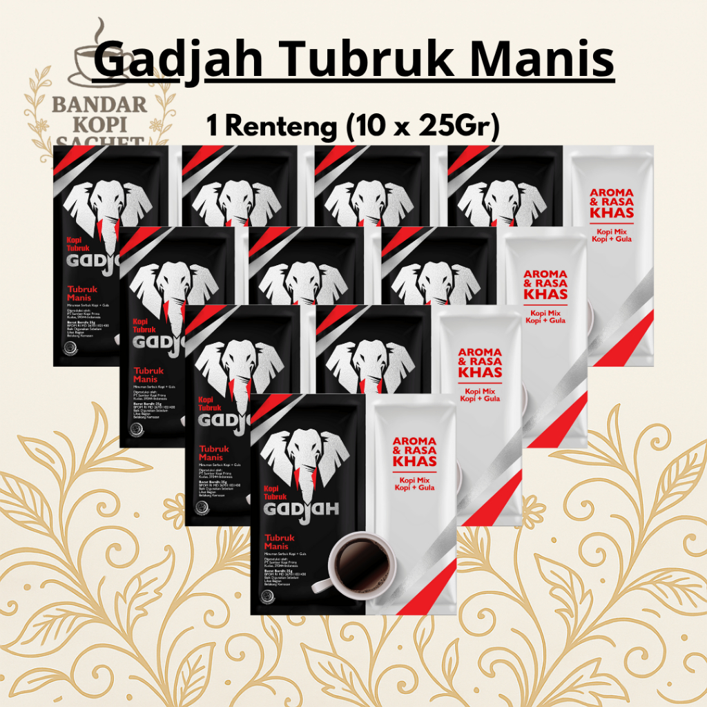 

KOPI GADJAH TUBRUK MANIS RENTENG 10X25GR